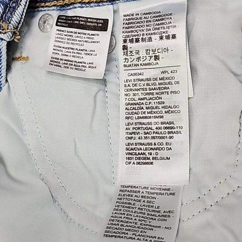Levi's Premium Wedge Straight Button Fly Raw Hem Medium Wash Jeans W27 L28 - Picture 8 of 12